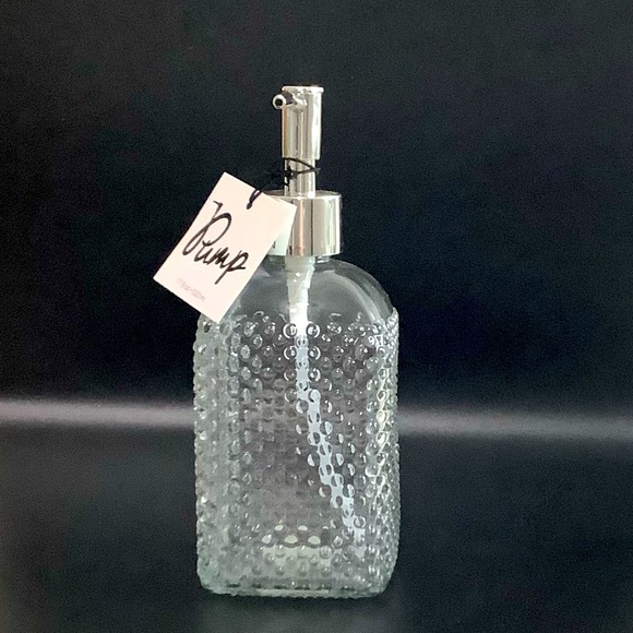Hobnail Soap Pump clear glass - Picture 2 of 6
